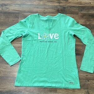 Life is Good long sleeve crusher t shirt size medium